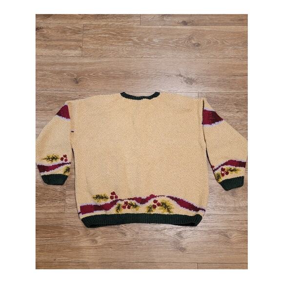 VTG Cardigan Bay Christmas Cardigan Sweater Hand Knit Sz 1X Cottagecore - Picture 3 of 12